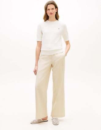 Tommy Hilfiger Womens Lightweight Twill Straight Leg Pant - Beige - XXL