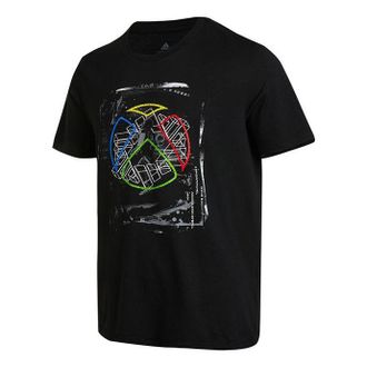 adidas Mens adidas Character Pattern Printing Round Neck Casual Short Sleeve Black T-Shirt HE4904