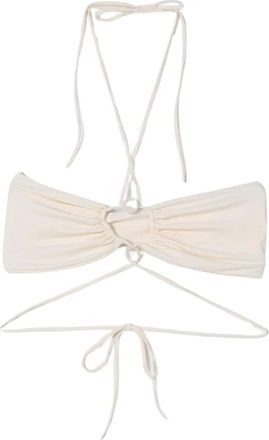 Magda Butrym Bikinis, female, White, XS, Ruffled One-Shoulder Swimsuit