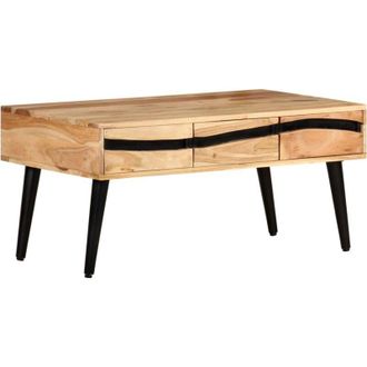 vidaXL Vidaxl - Mesa De Centro De Madera Maciza De Acacia 88x50x42 Cm