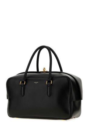 Balenciaga Le 7 Lambskin Leather Bowling Bag - Black