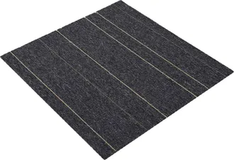 vidaXL Azulejo De Alfombra Gris Oscuro Con Rayas 50 X 50 Cm 20 Uds. Vidaxl