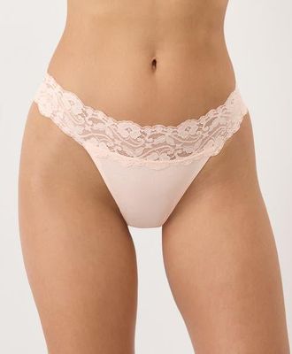 Pact Lace Waist Thong 3-Pack Made With Organic Cotton in Nearly Bare at Nordstrom, Size Xx-Large