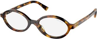 Miu Miu Demo Oval Ladies Sunglasses MU 04ZSF VAU08N