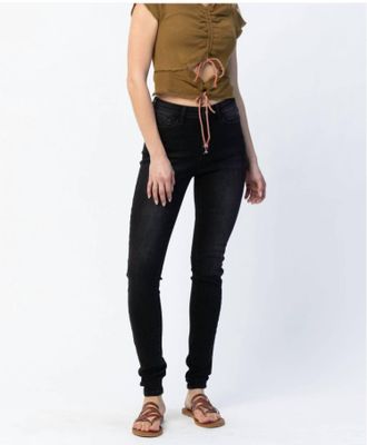 Judy Blue Skinny Long Inseam Jean In Black
