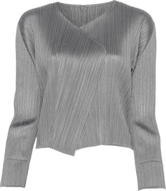 Issey Miyake Pleated Long-sleeve Jacket