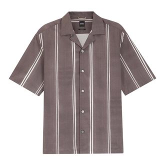HUGO BOSS C-Lars-Camp-262 Relaxed Fit Shirt - male - Boss - Short Sleeve Shirts - Purple - S - Shirts