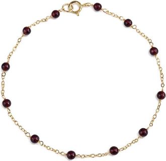 Jewelmak 14K Rhodolite Garnet Bracelet