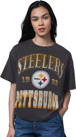 Starter Womens Starter Heather Black Pittsburgh Steelers Oversized Hall of Fame T-Shirt at Nordstrom, Size Xx-Large