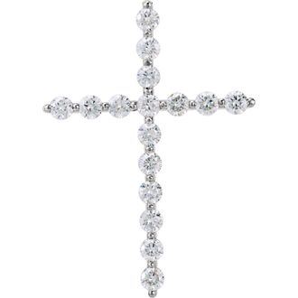 Diamond2Deal 14k Gold 1/3ct Lab-Grown Diamond Cross Pendant