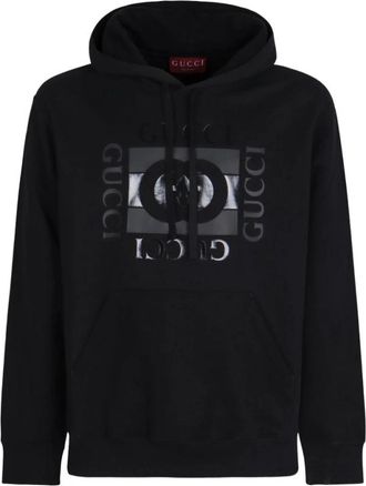 Gucci Hoodies, male, Black, Size: 2XL Cotton Sweatshirt With GG Incrocio Print