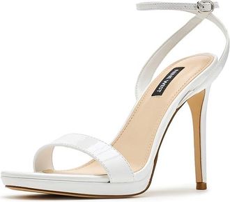 Nine West Loola Womens Sandals White Patent : 7.5 M, Leather/Rubber