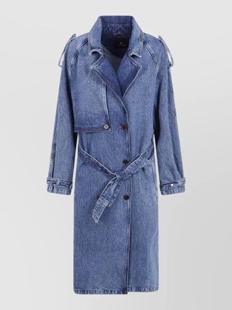 Anine Bing denim maxi trench coat