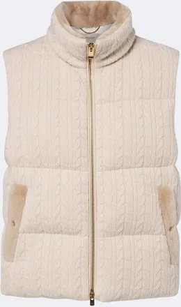 Agnona Cable-knit cashmere puffer vest