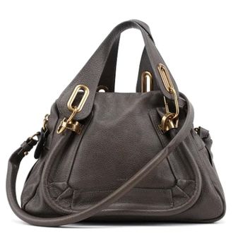 Chlo&eacute; Tweedehands leren handtassen - Dames - Pre-owned - Grijs - Maat: ONE Size Leer