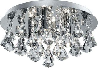 Searchlight Searchlight - Hanna - 4 Light Ceiling Semi Flush Light Chrome with Diamond Crystals, G9