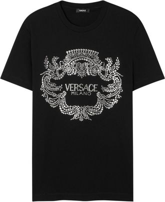 Versace T-shirt con cristalli - Nero
