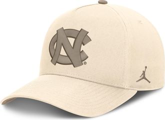 Nike Jordan Mens North Carolina Natural Rise Jordan Brand Dri-FIT College A-Frame Adjustable Hat in Brown | JCB20DTUNCN-M4T