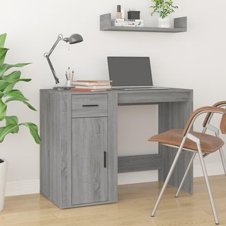 vidaXL Vidaxl - Escritorio De Madera Contrachapada Gris Sonoma 100x49x75 Cm