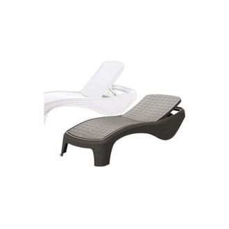 Keter Lettino da giardino reclinabile in resina effetto Rattan colore Antracite bordo piscina Keter Atlantic Sunlounger
