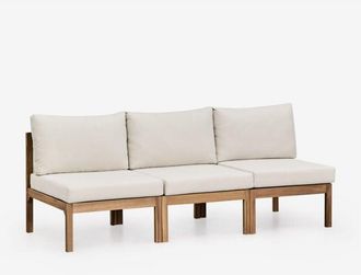 Sklum Sklum - Divano da giardino modulare Branson in 3 pezzi in legno di acacia
