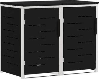 vidaXL Almacenamiento De Contenedor Con Ruedas For 2 Bins 240l Negro Vidaxl