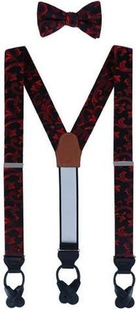 Trafalgar Store Christian the Romantic Brocade Silk Suspenders (Braces) and Bow Tie Set in Red at Nordstrom