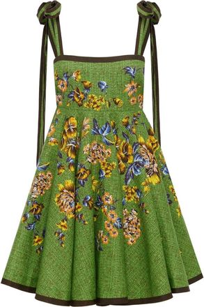 Alemais Mini Babydoll Zomerjurk - Dames - Zomerkleedjes - Groen - S - Linnen - Kleedjes