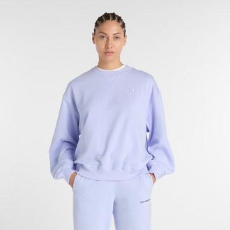 New Balance Donna Athletics French Terry Crew in Viola, Taglia XL