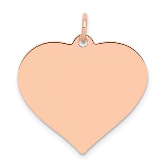 Diamond2Deal 14K Rose Polished Heart Shaped Disc Pendant