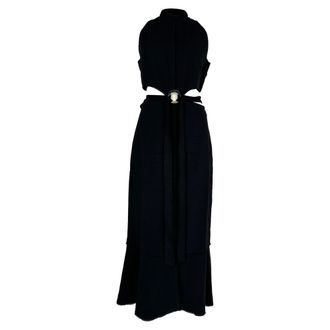Proenza Schouler Cutout Midi Dress in Black Viscose