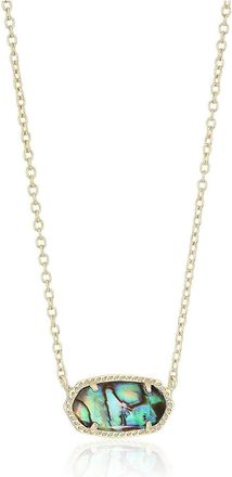 Kendra Scott Signature Elisa Gold Plated Abalone Shell Pendant Necklace