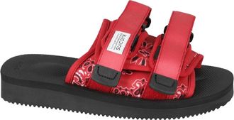 Suicoke Rode en Zwarte Moto Cab Sandalen - Dames - Sandalen - Rood - 39 EU - Schoenen
