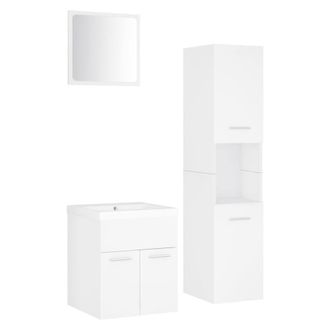 Berkfield Home Bathroom Furniture Set White Engineered Wood