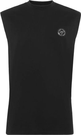 Plein Sport Tops, Heren, Zwart, L, Katoen, T-Shirt Ronde Hals Statement