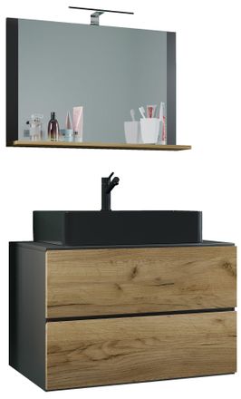 ebuy24 Muebles De Ba&ntilde;o De Lavabo De 3 Piezas Lendas 80 Cm M 124x80x52 - Vcm