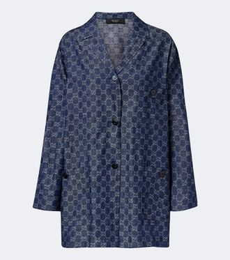Gucci Camisa de jacquard GG de denim