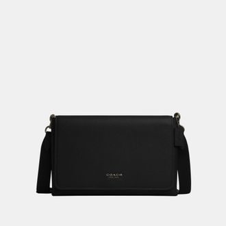 Coach Mens Caleb Messenger in Pebbled Leather - Black - One Size