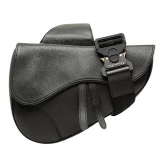 Dior Pre-owned Saddlebag Leren Schoudertas - Heren - Pre-owned - Zwart - Maat: ONE Size Zijde