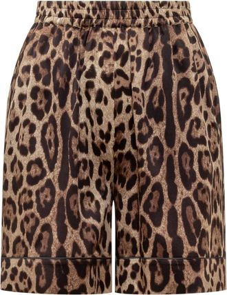Dolce & Gabbana Silk Shorts - Dames - Korte Broeken - Bruin - 2XL - Satijn - Korte Broeken
