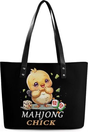 Generic Chinese Mahjong Chick Tote Bags for Women Cute Shoulder Purses Handbags