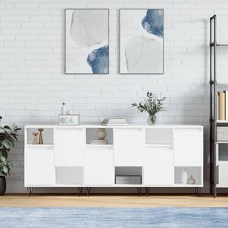 vidaXL Aparadores 3 Uds Madera Contrachapada Blanco Vidaxl