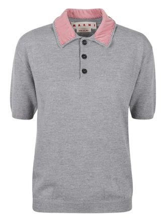 Marni velvet collar polo - Grey