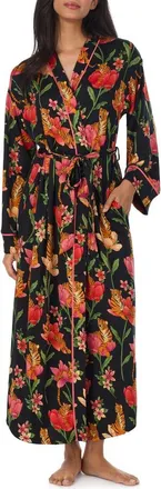 Room Service PJs Print Long Robe in Blkgrd Flr at Nordstrom, Size Large/x-Large