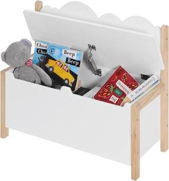 Woltu Woltu Cassapanca In Legno. Contenitore Per Bambini. Baule Portagiochi Mobile