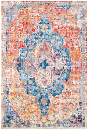 Safavieh Alfombra poli&eacute;ster blu/arancione 122 x 183 cm