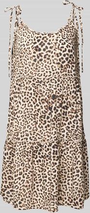 Jake*s Casual Strandkleid aus Viskose im Allover-Look in Schlamm, Gr&ouml;&szlig;e L/XL