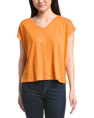 Eileen Fisher Eileen Fisher V Neck Square Linen T-Shirt