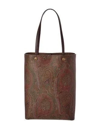 Etro Coated Canvas & Leather Tote