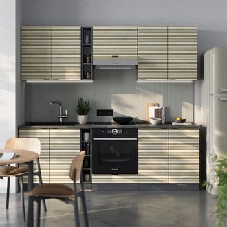 Vicco Mueble De Cocina Fame-line, Panel De Roble/antracita, 235 Cm, Et Antracita